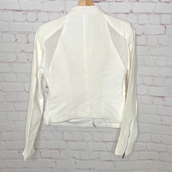 Blank NYC White Mesh Panel Moto Jacket Medium NWT - Picture 7 of 8